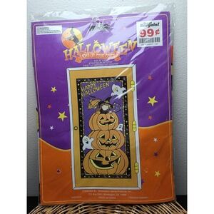 Vintage Halloween Door Cover. Happy Halloween" light-up door cover